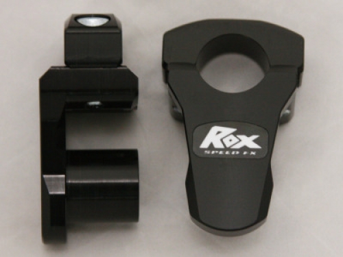 Rox Black Anodized Low Pro 1 3/4" Rise x 1 1/8" Stem Clamp x 1 1/8" Handlebar Pivoting Risers - 3R-P2PPLK