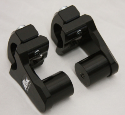 Rox Black Anodized 2" Rise x 1 1/8" Stem Clamp x 1 1/8" Handlebar Pivoting Risers - 1R-P2PPK