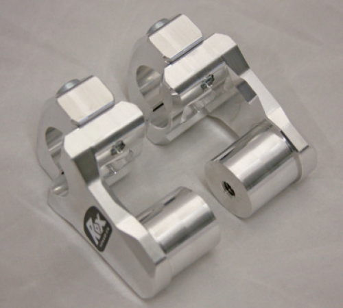 Rox Machine Finished 2" Rise x 1 1/8" Stem Clamp x 1 1/8" Handlebar Pivoting Risers - 1R-P2PP