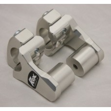 Rox Clear Anodized 2" Rise x 1 1/8" Stem Clamp x 1 1/8" Handlebar Pivoting Risers - 1R-P2PPA Rox Clear Anodized 2" Rise x 1 1/8" Stem Clamp x 1 1/8" Handlebar Pivoting Risers - 1R-P2PPA