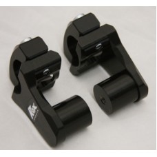 Rox Black Anodized 2" Rise x 1 1/8" Stem Clamp x 1 1/8" Handlebar Pivoting Risers - 1R-P2PPK Rox Black Anodized 2" Rise x 1 1/8" Stem Clamp x 1 1/8" Handlebar Pivoting Risers - 1R-P2PPK