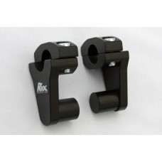 Rox Black Anodized 2" Rise x 7/8" Stem Clamp x 7/8" Handlebar Pivoting Risers - 1R-P2SS Rox Black Anodized 2" Rise x 7/8" Stem Clamp x 7/8" Handlebar Pivoting Risers - 1R-P2SS