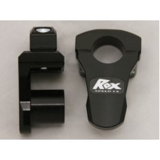 Rox Black Anodized Low Pro 1 3/4" Rise x 1 1/8" Stem Clamp x 1 1/8" Handlebar Pivoting Risers - 3R-P2PPLK