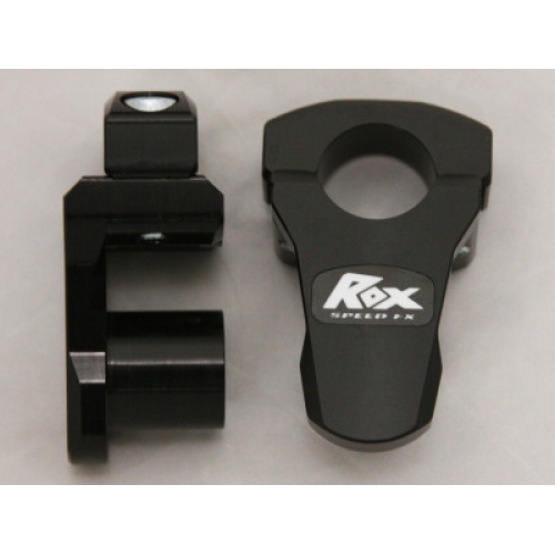 Rox Black Anodized Low Pro 1 3/4" Rise x 1 1/8" Stem Clamp x 1 1/8" Handlebar Pivoting Risers - 3R-P2PPLK