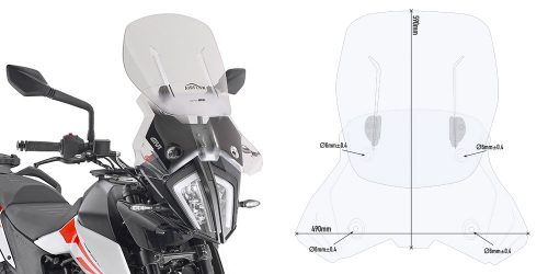 GIVI AF7711 Airflow Windscreen - 890 Adventure / 390 Adventure